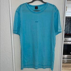 Boss Men's Garment Dyed T-Shirt made from Organic Cotton with Logo | XXL